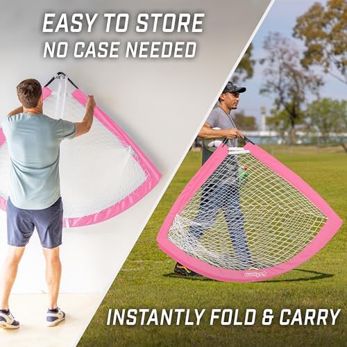 GoSports Portable Soccer Goals for Kids - 13 Color Options - Choose 4 x 3 ft or 6 x 4 ft - Team Tone Pop Up Nets for Backyard