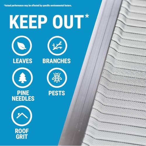 Raptor Gutter Guard – 48 FT. (Nominal) Contractor Grade Stainless Steel Micro-Mesh Gutter Guard Kit with Screws Included. Fits 5 in. Gutters and Smaller. DIY-Friendly. (5.625 in. x 47.625 in.)