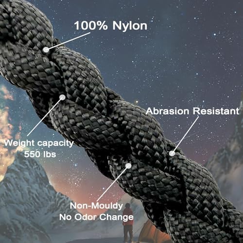 VVAAGG 550 Paracord 200FT - 4mm Lightweight and Durable Camping Tent Marine Rope, Nylon Parachute Cord