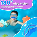 Vvinca Swim Goggles with Nose Cover, 2 Pack Wide View Diving Mask Anti-Fog UV No Leak Toddlers Swimming Goggles for Kids 3-15