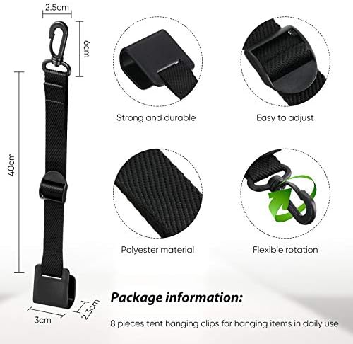 Shappy 8 Pcs Canopy Hanging Clips Tent Hanging Clip for Vendor Booth Display Business Exhibitions to Hang Signs, Slogans, Flags, and for Outdoor Camping to Hang Food, Lanterns, Garbage Bags, Towels