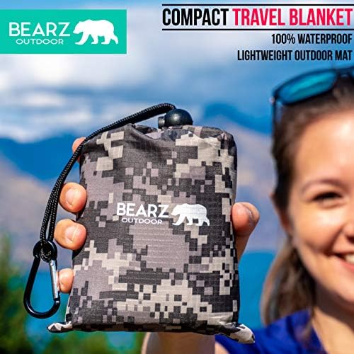 Pocket Blanket - Beach Blanket Waterproof Sandproof, Picnic Blankets Waterproof Foldable, Lightweight & Compact for Hiking, Camping, Travel, Festival Accessories