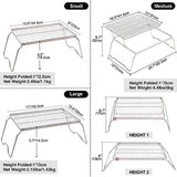 REDCAMP 17" Large Folding Campfire Grill 304 Stainless Steel Grate, Heavy Duty Portable Camping Grill with Carrying Bag for Outdoor Cooking Backpacking Hiking Picnics BBQ