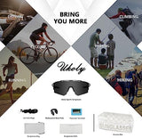 Ukoly Cycling Sunglasses for Men Women with 3 Interchangeable Lenses, Polarized Sports Sunglasses, Baseball Sunglasses