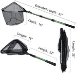 RESTCLOUD Fishing Landing Net with Telescoping Pole Handle, Fishing net Freshwater for Kids Men Women, Extend to 40-63 Inches