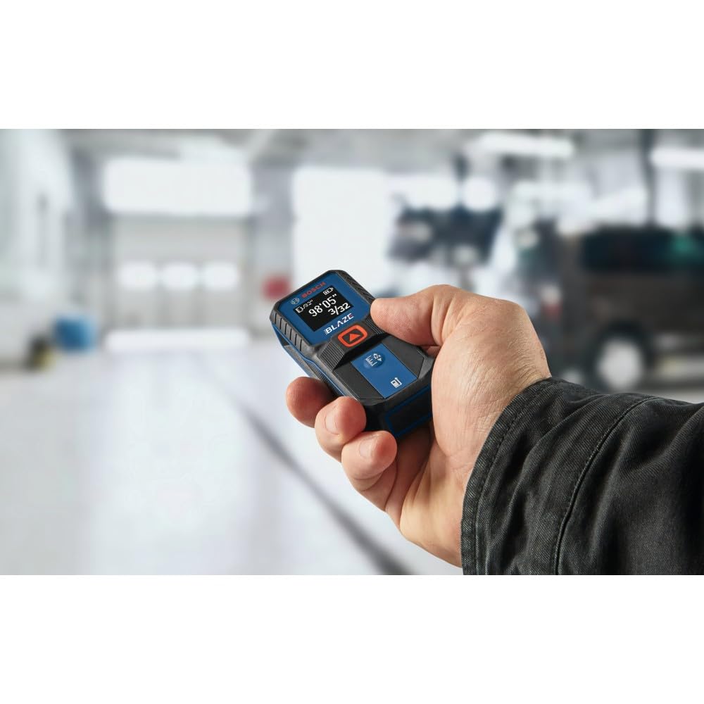 BOSCH GLM100-23 100 Ft Blaze Laser Distance Measure, Includes 2 AA Batteries, Distance Measuring Laser