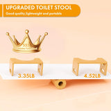 Beinilai Foldable Toilet Stool,7 Inches Poop Stool for Bathroom,Bamboo Toilet Stool Squat Adult,Potty Stool with 2 Packs Anti-Slip Strip