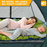 Camping Sleeping Pad, 4in Thick Ultralight Inflatable Camping Mat with Pillow, Built-in Foot Pump Sleeping Mat, Wide Compact Camping Pad for Travel Tent Hiking Backpacking Trip Car Camp Gear