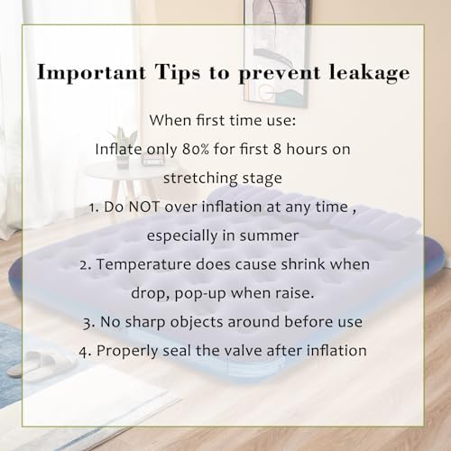 DIMAR GARDEN King Size Camping Air Mattress Inflatable Bed with Pillow,Include Hand Pump