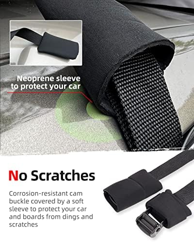 Abahub Soft Roof Rack Pads for Surfboard, SUP, Kayak, Canoe, Heavy Duty Universal Car Roof Racks System for Padle Boards, Compatible with SUVs, Sedans, Hatchbacks, 2-Door or 4-Door Cars