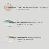 EarthsCure 3 Step Anti-Aging Routine - Simple Routine for Wrinkles, Dark Spots, and Smoother Skin. Contains Ocean Minerals, Nano Peptides & Vegan Retinol. Sensitive Skin Safe.