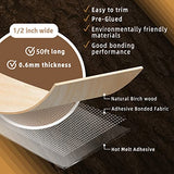 GSCIT Club Birch Edge Banding, 1/2 inch x 50ft roll of Veneer Edge Banding -Pre-glued Flexible, Real Wood Tape Banding for Cabinet Repair Furniture Restoration