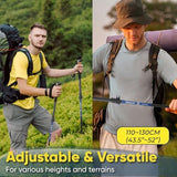 TREKOLOGY Hiking Poles with Real Cork Grips, Adjustable for Heights 5'2'' to 6'5'' – Lightweight Trekking Poles, Aircraft-Grade Aluminum, Compact Fold for Hiking & Backpacking (2pc Set) TREKZ Cork SE