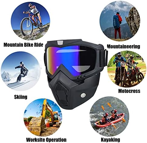 Paintball Mask Anti Fog,Tactical Full Face Mask Ski Mask Goggles Detachable Adjustable,Motorcycle Riding Face Protection