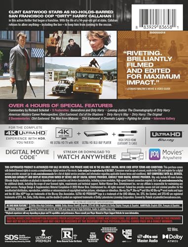 Dirty Harry (4K Ultra HD + Digital/ Steelbook)
