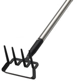 2-in-1 Heavy Duty Garden Hoe with 60" Adjustable Handle, Stirrup Hoe & Cultivator Weeding Rake - Lightweight Gardening Tool for Fast Weed Removal, Cultivating & Loosening Soil, Stainless Steel