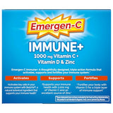 Emergen-C Immune+ Triple Action Immune Support Powder, BetaVia (R), 1000mg Vitamin C, B Vitamins, Vitamin D and Antioxidants, Super Orange – 50 Count