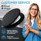Sanilo Soft Close Toilet Seat ELONGATED, Quiet and Slow Close Lid and Seat, Strong Bumpers and Hinges, Black Wood