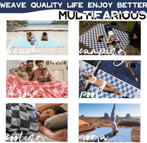 Large Picnic Blanket Outdoor Law Park Patio Mat Manta para Soft Car Travel Essentials Road Trip Summer Vacation Stuff Outside Accessories Roadtrip Camping Gear Rv Must Haves Glamping Tent Gadget