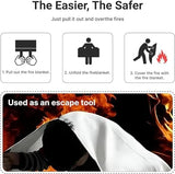 Lancryen 2025 Emergency Fire Blanket, Fire Extinguisher Blanket, Fire Suppression Fabric Flame Retardant Towel Flame Safety Cloth for Home, Kitchen, School, Grill, Car, Office, Warehouse(40” x 40”)