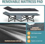 Camping Cot for Adults, Folding Bed with Comfortable Cushion, Tent Portable Sleeping Bed with Carry Bag for Camp Office Use Outdoor Cot Bed for Traveling Supports 450 lbs