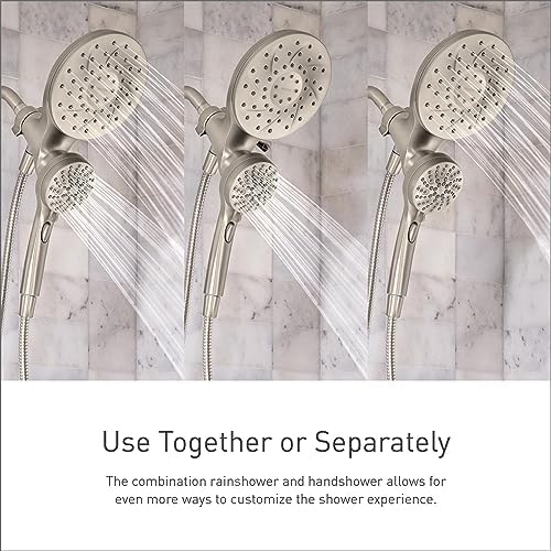 Moen 26009SRN Engage Magnetix 2-in-1 Combo Rain Showerhead with Detachable Handheld Shower Spray, Featuring Magnetic Docking System, Spot Resist Brushed Nickel