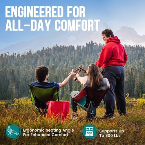 Swivel Portable Chair - Small Compact Collapsible Folding Chairs for Adults, Setup in 8 Seconds, Lightweight Outdoor Backpack Chair for Camping, Travel, Hiking, Beach, Support 300 LBS