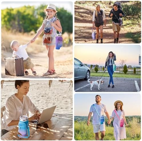 linmaya Water Bottle Carrier Bag with Phone Pocket for Stanley Cup 40/30oz,Insulated Neoprene Water Bottle Holder Cross-boday Bag with Adjustable Shoulder & Handheld Strap Stanley Cup Accessories