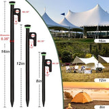 20Pcs Tent Stakes, 16in Heavy Duty Tent Stakes, Dia 0.35" Forged Steel Stakes Heavy Duty for Tent Used on Rocks, Grassland, Snowfield(20Pcs 16in Stakes)