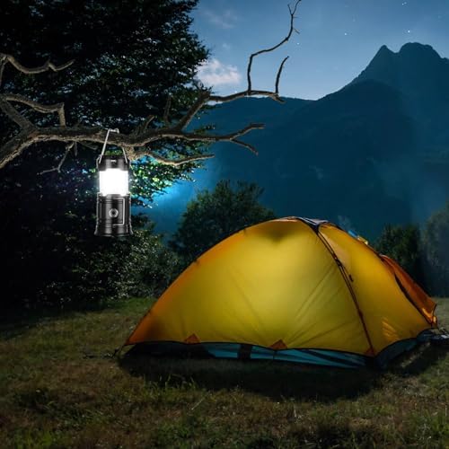 Solar Camping Lantern for Power Outages - USB Rechargeable Lamp Camping Essentials，Collapsible Waterproof Solar Lights for Indoor Outdoor Emergency Light/4 Packs