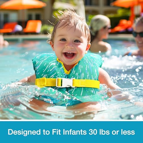 Dark Lightning USCG Approved Infant Life Jacket 0-30 lbs, Swim Vest for Baby/Toddlers 1-3 Year Old 20-30 lbs,Toddler Floaties for Pool Swimming,Boating,Beach,Puddle