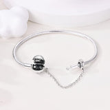 Parmuz 925 Sterling Silver Snake Charm Bracelet for Woman