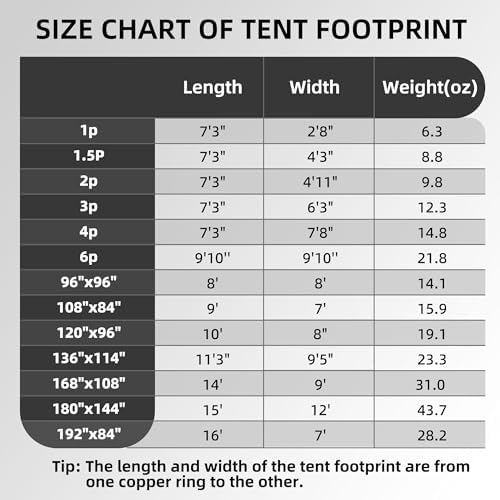 Clostnature Tent Footprint - Waterproof Camping Tarp, Heavy Duty Tent Floor Saver, Ultralight Ground Sheet Mat for Hiking, Backpacking, Hammock, Beach - Storage Bag Included