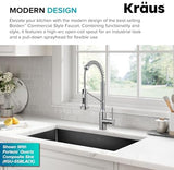 KRAUS Bolden Commercial Style 2-Function Single Handle Pull Down Kitchen Faucet in Stainless Steel, KPF-1610SS