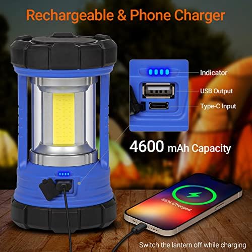 Camping Lantern, 3200LM LED Lanterns for Power Outages, 4600mAh Phone Charger & Rechargeable Lantern, 5 Light Modes Lantern Flashlight for Hurricane/Emergency/Storm, CT CAPETRONIX Camping Accessories