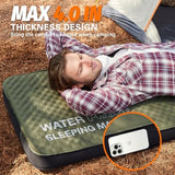 Self Inflating Sleeping Pad, 4in Ultra-Thick Foam Camping Cot Mattress with Air Pump Sack, Sleeping Mat for Adults Inflatable Camping Pad Mattress, Cot Bed, Travel, Car, Tent, Home, Army Green
