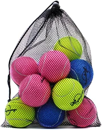 Magicorange Tennis Balls, 12 Pack Advanced Training Tennis Balls Practice Balls, Come with Mesh Bag for Easy Transport, Good for Beginner Training Ball