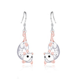 Opossum Dangle Earrings for Women - Silver Animal Earring Possum Gifts