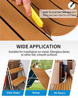 OCEANBROAD EVA Foam Boat Flooring with 3M Adhesive Backing Marine Self-Adhesive Decking 96''x45.6''/36''/28.8''/16.8'', 48''x16.8'' Faux Teak Sheet for Jon Boats Swim Platform Helm Pad RV Floor