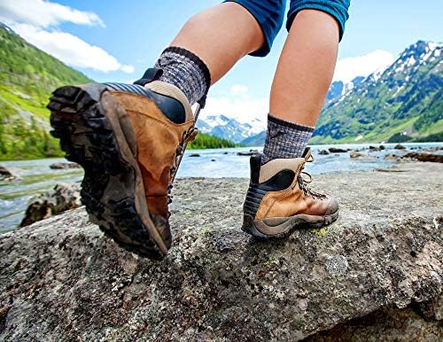 FEIDEER Men's Hiking Walking Socks, Multi-pack Wicking Cushioned Outdoor Recreation Quarter Crew Socks