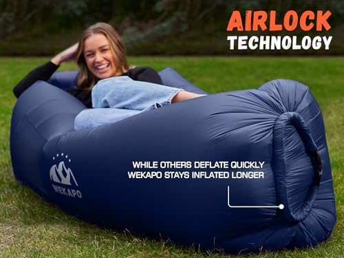 WEKAPO Inflatable Lounger Air Sofa Hammock-Portable,Water Proof& Anti-Air Leaking Design-Ideal Couch for Backyard Beach Traveling Camping Picnics & Music Festivals