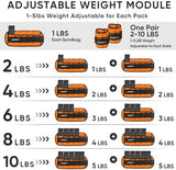 APEXUP 10lbs/Pair Adjustable Ankle Weights for Women and Men, Modularized Leg Weight Straps for Yoga, Walking, Running, Aerobics, Gym