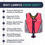 Limmys Premium Kids Swim Vest - Toddler Swim Jacket and Buoyancy Swimming Aid - Modern Design Swimming Vest for Boys, Girls and Babies - Drawstring Bag Included