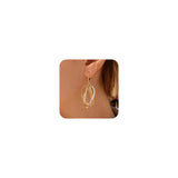 Two Tone Twisted Line Drop Earrings for Women Gold and Silver Earrings