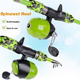 ODDSPRO Kids Fishing Pole Pink, Portable Telescopic Fishing Rod and Reel Combo Kit - with Spincast Fishing Reel Tackle Box for Girls, Youth