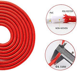 Redify Weighted Jump Rope for Workout Fitness(1LB), Tangle-Free Ball Bearing Rapid Speed Skipping Rope for MMA Boxing Weight-loss,Aluminum Handle Adjustable Length 9MM Fabric Cotton+9MM Solid PVC Rope