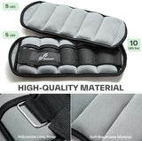 Sportneer Adjustable Ankle Weights 1 Pair 2 4 6 8 10 Lbs Leg Weight Straps for Women Men, Weighted Ankle Weights Set for Gym,Fitness, Workout,Walking, Jogging,1-5 lbs Each Ankle, 1 Pair 2-10 lbs