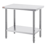Vevor Stainless Steel 900x600x800 mm Commercial Kitchen Prep & Heavy Duty Metal Work Table with Adjustable Feet for Restaurant, Home and Hotel : Industrial & Scientific