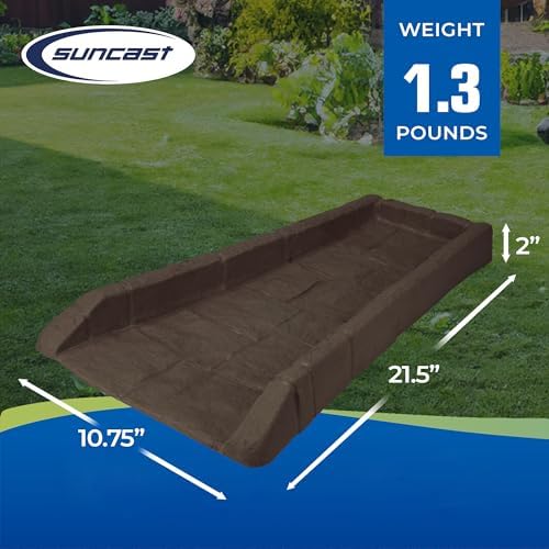 Suncast Decorative Home Splash Rain Gutter Drain Block Heavy Duty Replacement Guard to Prevent Soil Erosion and Rain Washouts, Java