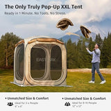 EAST OAK Pop Up Canopy Tent with Mesh Walls | Outdoor Screen House with 4/6 Sunshades | Waterproof Gazebo with Carry Bag | Portable Shelter for Camping, Patio, and Beach | Beige